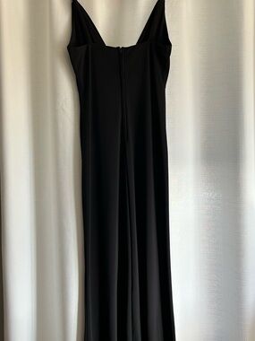 Classic Black Maxi Dress - Elegant V-Neck